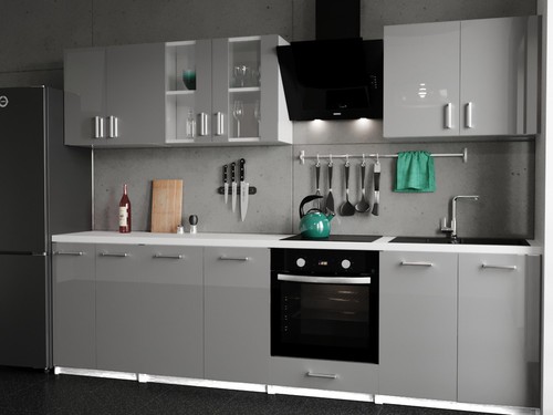 Küchenzeile 280 leco grau - küchenzeile, cm